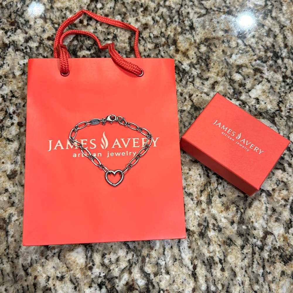James Avery Changeable Heart Charm Bracelet